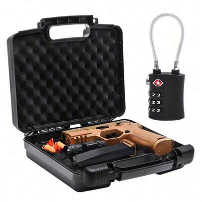 9mm TSA Approved Gun Case - Hard Shell Lockable Pistol Case With Foam Cushion, Fits /Smith & Wesson, Portable For Training Ground | Only The Case Is Sold, No Firearms Or Other Accessories Included