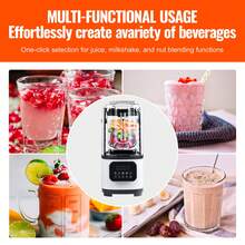 Professional Blender With Shield, Commercial Countertop Blenders, 2L Jar Blender Combo, Stainless Steel 9 Speed & 5 Functions Blender, For Shakes, Smoothies, Peree, And Crush Ice, White - White - View 3