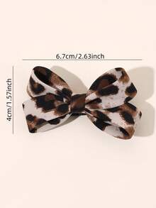 2个豹纹印花发夹，卡其棕色蝴蝶结鳄鱼夹，优雅日常发夹，可爱甜美时尚发卡，女士发饰，发夹，发卡