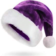 Christmas Santa Hat For Adults Velvet Christmas Hat For Men Women Xmas New Year Party Favor Unisex Adults