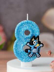 1 Stück Bluey kreative Zahlen 0-9 handgemachte Geburtstagkerzen Ein Jahr alt Digitale Geburtstagsdekoration Geschenk Weihnachtsdekoration Geschenke