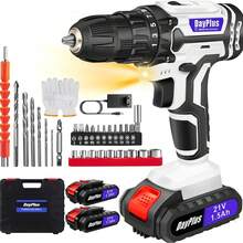 Vandise 21V Cordless Drill Driver & Screwdriver Hammer Drill Kit - 45Nm Max Torque, 2-Speed, 25+1 Torque Settings, 3/8" Chuck, LED Work Light, Includes 2 X 1.5Ah Lithium-Ion Batteries & Charger, Carry Storage Case - Perfect For Home DIY, Construction & Garden Projects - trắng - Xem 11