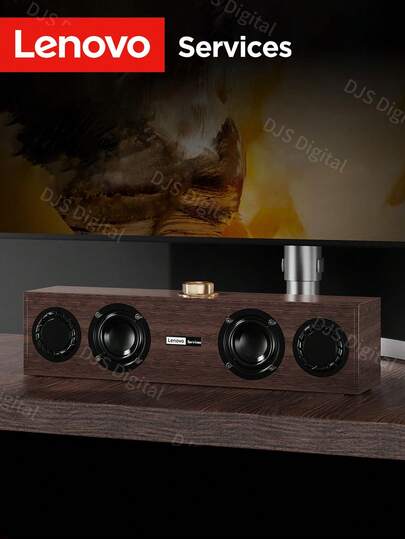 Lenovo C02 Multimedia Speaker, Wooden Retro Speaker, Bluetooth Speaker, Wired/Bluetooth Dual-Mode Speaker, Wooden Retro Speaker, Universal For TV, Computer, Mobile Phone, Subwoofer, Desktop Decorative Speaker