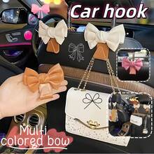 2pcs/1pc Car Hanging Hook, Bowknot Hook, Hanger, Other Hooks, Car Seat Back Load-Bearing Storage Hooks, Car Seat Back Storage Hooks, Car Interior Hooks, Car Interior Decorative Items, Decorative Hooks, Cute Bowknot Multi-Function Car Interior Storage Small Hook, Storage Hooks, Car Organizer Accessories, Car Organizer Hooks, Home & Living, Automotive Supplies, Daily Necessities, Travel Accessories, Back To School, Holiday Party Supplies
