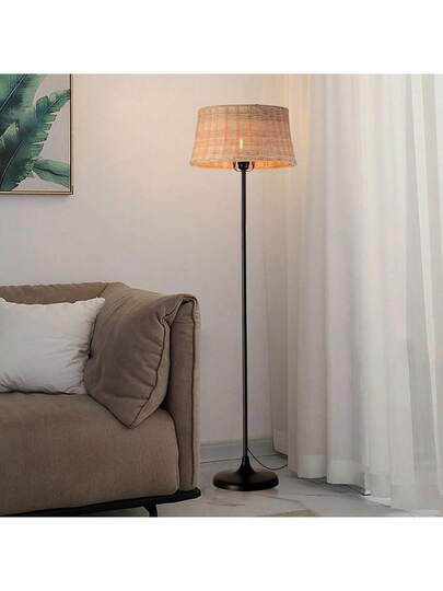 Alpinaluz "SERENA" Vloer Lamp, made Natural Bamboo Wicker, Cord Switch E27 Base Living Room Bedroom view 8