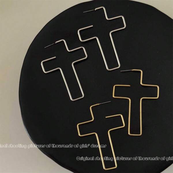 Cercei geometrici minimalisti cu linie încrucișată pentru femei, cercei unici de înaltă calitate, delicati, care încadrează fața