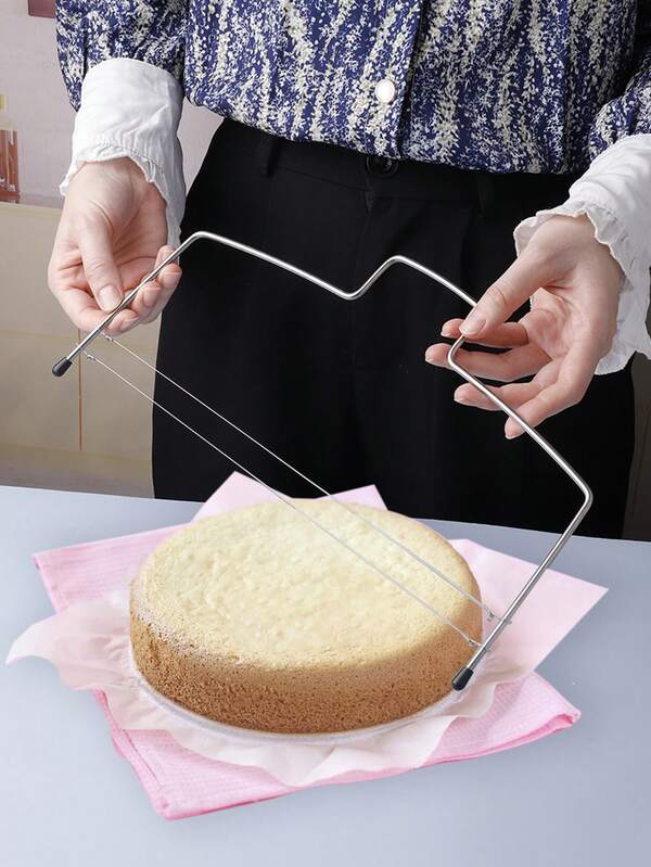 1 pezzo Affettatrice/Divisore per torta in acciaio inossidabile a filo singolo/doppio, taglierina per pane, formaggio, utensile da forno