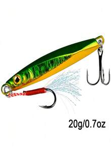 TACKLEPIONEER 金属路亚饵，铅头设计 - 亮绿色和黄色，带羽毛装饰，极具诱惑力，淡水和海水垂钓皆宜。提供 7 克、10 克、15 克、20 克和 30 克五种规格。钓鱼路亚饵 | 色彩鲜艳的饵料 | 耐用的渔具。 - 彩色 - 查看 34