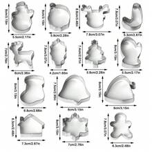 12pcs Christmas Cookie Cutter Set - Snowman, Christmas Tree, Gingerbread Man, Candy Cane, Snowflake, Sleigh, Stocking, Bell, Reindeer, Star, Suitable For Winter Holiday DIY Baking