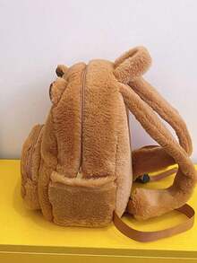 1pc Large Capacity Cute Capybara Pattern Backpack. Lively Student Backpack With Multi-Pocket Design. Fashion Backpack. Backpack, Schoolbag, Backpack, Backpack, Backpack, Mini Backpack, Small Backpack, School Bag, Boys' Backpack, Student Backpack, Rucksack, Schoolbag, Suitable For Girls, Female Students, Male Students, Girls, Boys, Boy's Gift, Cute Backpack, Mini Backpack, Capybara Backpack, Backpack - Brown - View 8