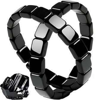 سوار هيماتيت للرجال - سوار خرزي مطاطي من حجر طبيعي - مجوهرات علاجية لاستعادة الثقة وتعزيز الوضوح الذهني والتركيز - هدايا للرجال