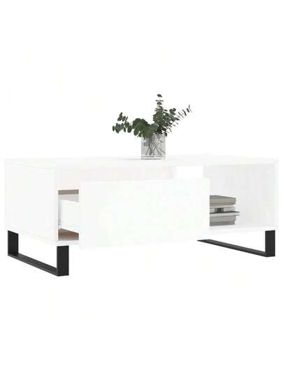 VidaXL Coffee Tafel 90x50x36.5 Cm, Finished Wood, Wit view 4