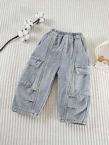 Young Boys' Thermal Lined Thick Warm Cargo Pants, Autumn/Winter