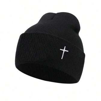 1pc Unisex Embroidered Y2K Style Warm And Breathable Fashionable Knit Hat, Suitable For Daily Wear And Outdoor Activities Christmas Beanie Wear In Autumn And Winter Seasons Accessories For Winter Men's Winter Clothing