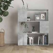 vidaXL Libreria divisoria grigio cemento 80x24x94 cm in legno