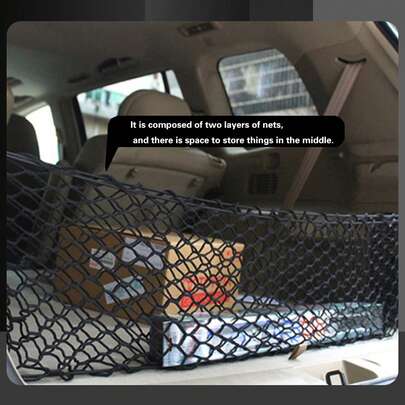 Multi-Size Trunk Organizer Net, Car Storage Net Bag, Universal Multi-Size Car Accessories Storage Cargo Net Suitable For SUV, Trailer And Boat, Durable Polyester Mesh