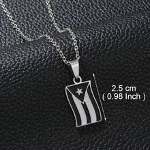 1pc Puerto Rico Flag Frog Mask Pendant Necklaces For Women Girls PR Red And Black Flags Stainless Steel Jewelry