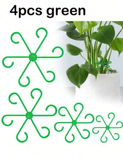 4pcs Plant Support Clips, Sturdy Plastic Plant Stem Clips, Suitable For Indoor Climbing Plants, Plant Support