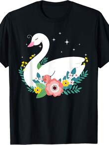 Cool Swan Art For  Wo Kids Waterfowl Animal Lover Swan T-Shirt - 款式28 - 查看 1