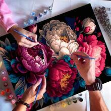 1pc DIY Adult Canvas Acrylic Digital Oil Painting Kit, Frameless Acrylic Digital Oil Painting Set, Adult Digital Oil Painting, Painting Set, Adult Oil Painting By Numbers, Adult Hobby And Craft, Birthday, Thanksgiving, Christmas Gift For Mom, Grandma, Neighbor, Friend, Home Decor Set - Multicolor - View 3