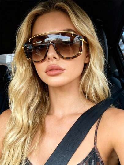 1 par de gafas de mujer con montura de metal vintage y sobresaliente, elegantes y adecuadas para varias ocasiones