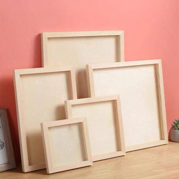 6pcs 4.72x4.72 Inch Wooden Boards, Square Wooden Boards, Wooden Boards, Clay Photo Frames, Creative Clay Photo Frames, Handmade Boards