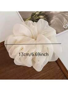 1/5pcs Fluffy Scrunchies, Versatile Hair Ties, Oversized Elegant Chiffon Hair Bands, Everyday Essential