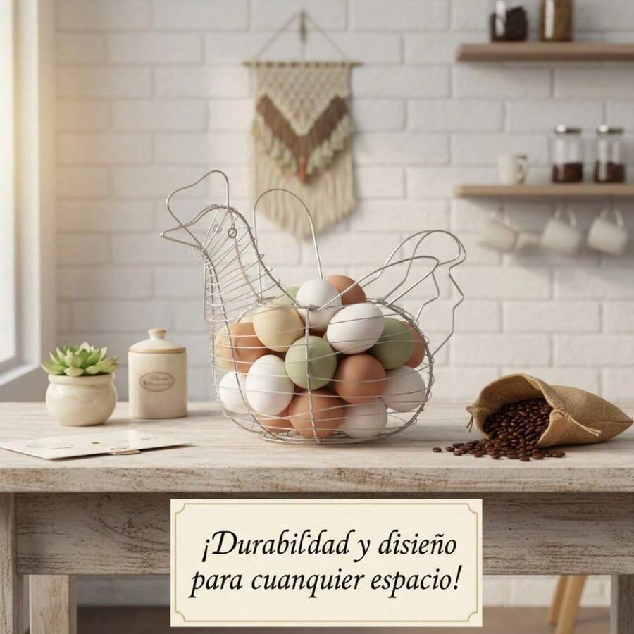CASAMAX WL Large Capacity Stainless Steel Chicken-Shaped Egg Basket For Kitchen/Commercial/Home Decoration - Silver - View 1