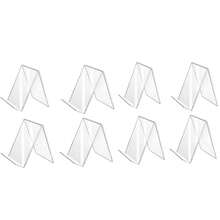 Suporte de acrílico transparente para livros, suporte para livros transparente para armazenamento em mesa, leve e com suporte para biblioteca, escritório e uso no varejo