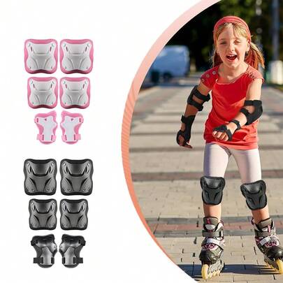 Knee Pads For Kids Protective Gear Set With Knee Pads Elbow Pads And Wrist Guards Ideal For Girls Boys Skating Skateboard Scooter Bike