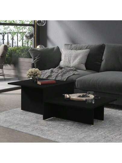 VidaXL Coffee Tafel 111.5x50x33 Cm Processed Wood Zwart