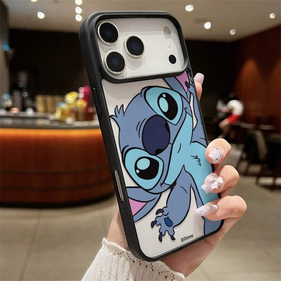 Miniso Cute Disney Stitch Phone Case, Anti-Drop Protective Magnetic Cover, Multiple Colors Available, Transparent Design For Iphone 17 Pro Max/17 Pro/17 Air/17/16/15/14/13/12/11/X/XS Pro/Pro Max Series,Perfect For Daily Use & Gifts.Iphone 17 Pro Max Case,Iphone 17 Pro Case,Iphone 17 Case,Stocking Stuffers,The Girlfriend,The Chosen,Early Fall Fashion. - 黑色 - 查看 1