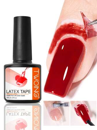 TWOING Nail Cuticle Softener Plant Nails Nourishing Treatments For Cuticle Moisturizing Anti-Barb Nail Edge Finger Nail Care Tool,Fast Drying Liquid Latex Nail Polish Barrier Peel Off Latex Tape, Without Acetone