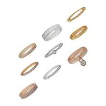 Ring Update Women's Stackable Ring Set Of 9 Multi 7