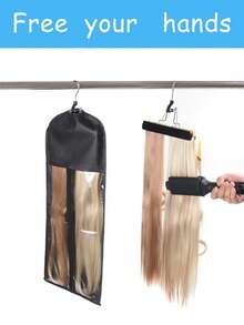 3pcs Wig Storage Bag With Hanger, Satin Wig Bag For Multiple Wigs, Hair Extension Storage Organizer With Zipper, Wig Travel Case, Closet Wig Holder, Portable Wig Box, Wig Organizer For Hair Extensions, Wig Rack For Closet, Hanger Hook For Hair Pieces