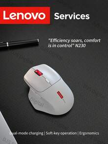 Lenovo 无线鼠标，双模可充电鼠标，2.4G/BT 连接，人体工学游戏鼠标，亲肤材质，握感舒适，适用于办公室、家庭、游戏等多种用途，兼容多种设备，电池寿命长 - 白色 - 查看 9
