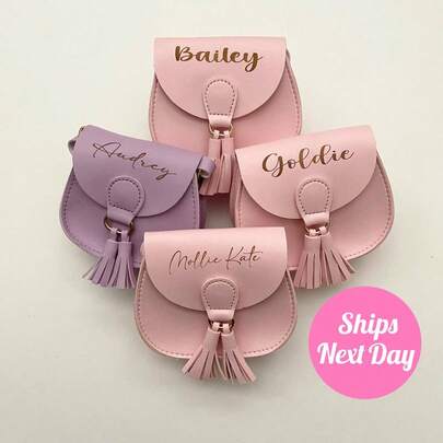 1pc Personalized Custom Name Girls Tassel Purse, Women Tassel Purse, Custom Women Coin Purse, Tassel Purse, Monogrammed Women's Coin Purse, Young Girl Purse, Toddler Crossbody, Mini Shoulder Crossbody Bags For Women