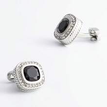 1 对高档男士珠宝奢华钻石袖扣婚礼西装配饰商务礼品