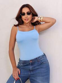Kit 4 Basic Women's Bodysuits With Straps And Padded Bras, Non-Transparency, With Elastane And Basic Padded Bra, Versatile, Shapewear, Casual Fashion, Cheap For Gringa Bloggers - BLUEBB-咖啡-黑白 - 查看 2