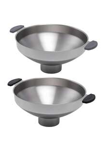 1个304不锈钢加厚带手柄漏斗 | 防漏油/醋瓶漏斗 | 双耳壁挂式厨房灌装工具 | 家居用品，谷物瓶漏斗 - 彩色 - 查看 2