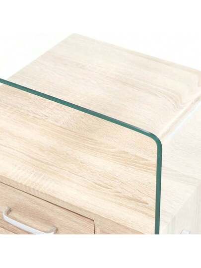 VidaXL Coffee Tafel Drawer 50x50x45 Cm Tempered Glass view 7