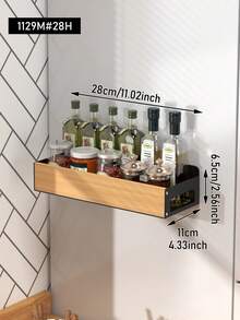 Wall-Mounted Kitchen Storage Rack, Seasoning Rack, Multifunctional Storage Rack With No-Drilling Required For Hassle-Free Family Kitchen Organization