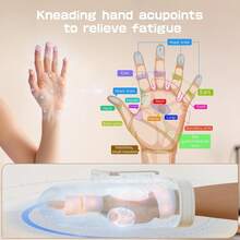 1PC Electric Hand Massager With Heat And Compression, 3 Modes 5 Intensity Levels Rechargeable Portable Hand Massager, Relieve Hand Fatigue For Office Workers, Seniors Christmas Birthday Gifts - White - View 5