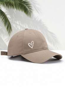 1 Stück Unisex minimalistischer Liebe Herz & Buchstaben Muster Baseball Kappe, geeignet für täglichen Outdoor-Einsatz, Golf, Vintage Lässig Snapback, Mütze mit weichem Oberteil und gebogenem Schirm, Straßen-Paar Geschenk, LKW Fahrer Kappe, Ganzjährig