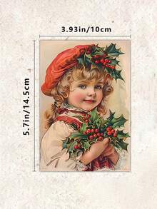 Christmas Vintage Beautiful Art Postcards - 4x6 Inch Grunge Journal Paper With Santa Claus, Snowman, Christmas Tree And Holiday Scenes, Collectible Sturdy Decorative Cards For Scrapbooking, Crafts, Christmas Gifts And Winter Stationery, Holiday Decoration Classic Illustrations, Handmade Texture, High Quality Printing, Perfect For Craft Lovers, Scrapbook Enthusiasts, Christmas Decoration