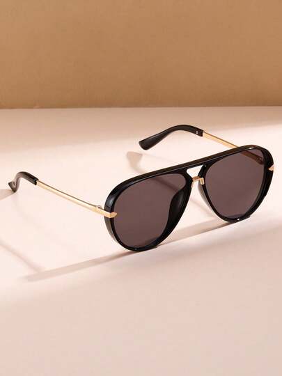 1pc European & American Style Oversized Neon Color Frame Glasses, Versatile Vintage Look For Outdoor, Travel, Daily Wear