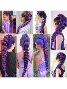 Estensioni per capelli all'ingrosso, trecce in fibra sintetica pre-stirata con effetto ombre yaki