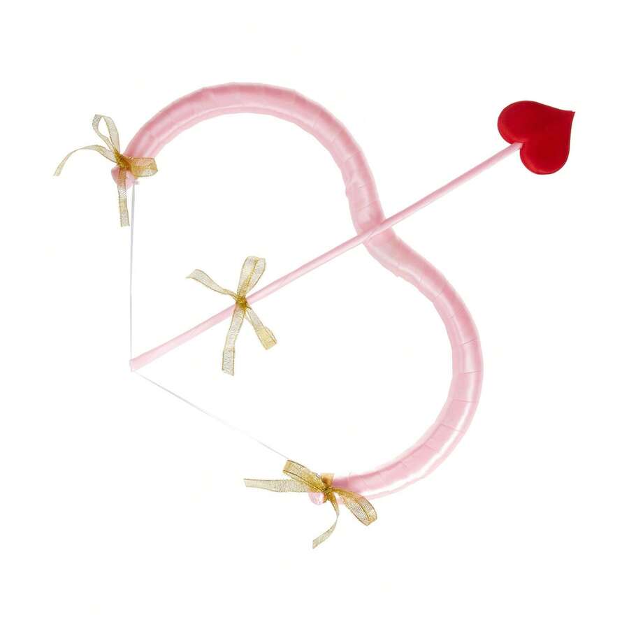 Cupid Bow And Arrow Set, Valentine's Day Cupid Costume Photo Props For Adults And Teens - Pink - View 1