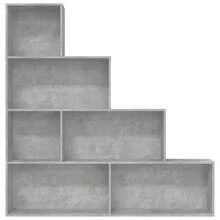 vidaXL Bücherregal/Raumteiler In Betongrau, 155x24x160 Cm, Holzwerkstoff - Grigio - Visualizzare 5