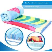 Toalla de Playa, 70 * 150cm Toalla para Viajes de Fibra Extrafina, Altamente Absorbente, Secado Rpido, Multicolor, con Lindo Estampado para Baarse, Nadar, Playa, Acampar Velero - Hojas - Ver 3